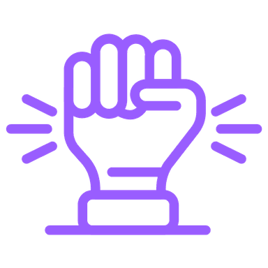 Icono de mano levantada representando motivación